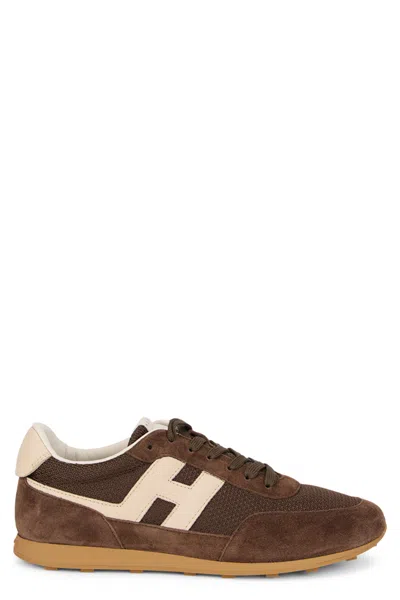 Hogan Logo-detail Sneaker With Cushioned Collar And Rubber Sole In Brown