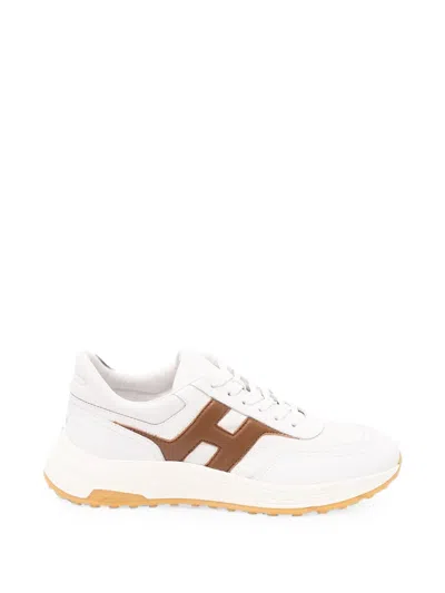 Hogan Hyperlight Lace-up Calfskin Sneakers In White