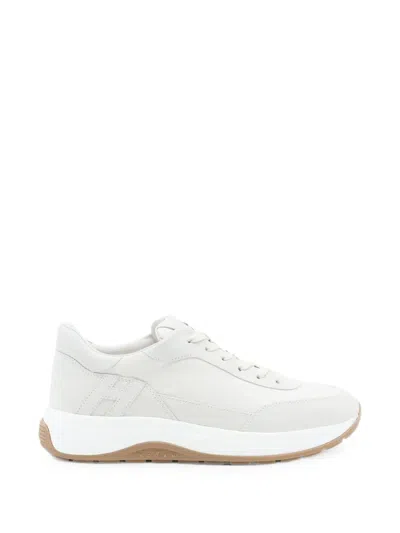 Hogan Logo-patch Panelled Sneakers In White