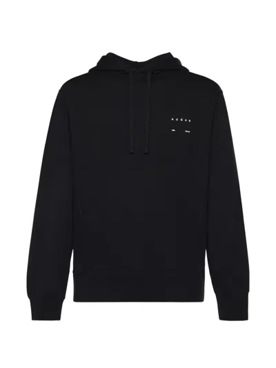 Hogan Long-sleeve Logo-print Hoodie In Black