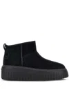 Hogan Ankle-high Minimalist Suede Shoes In Black