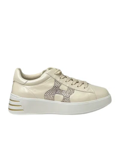 Hogan Low-cut Lace-up Sneakers In Nude