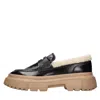 Hogan H629 Black Patent Leather Moccasins In Nero Scuri
