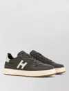 Hogan Dark Grey Suede Overlay Sneakers In Black