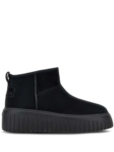 Hogan Basso Logo-print Boots In Black