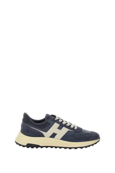 Hogan Hyperlight Suede And Nappa Leather Sneakers In Black