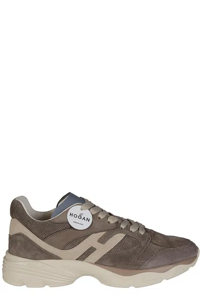 Hogan Low-top Laced Sneaker In Marrone