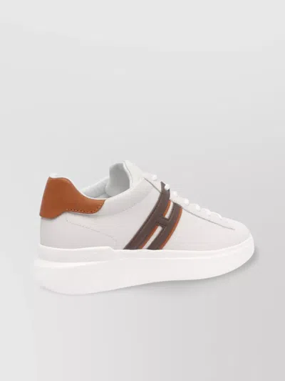 Hogan Low Top Leather Sneakers With Contrasting Heel Tab In Multi
