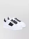 Hogan Low Top Leather Sneakers With Platform Sole