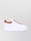 Hogan Low Top Leather Sneakers With Platform Sole