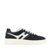 Hogan Midnight Blue Suede Sneakers In Black