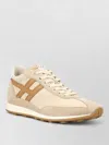 Hogan Low Top Sneakers Contrast Panel Rubber Sole In Neutral