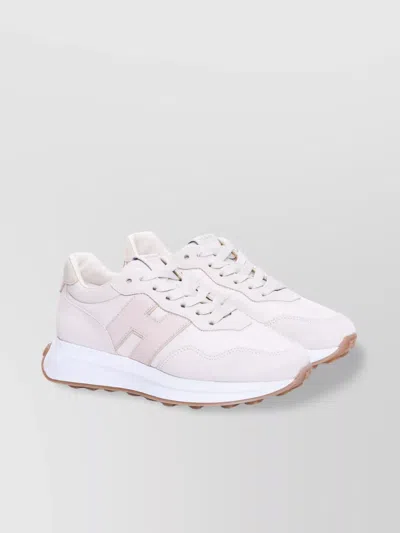 Hogan Low Top Sneakers Contrasting Sole In Neutral