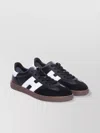 Hogan Low Top Sneakers Contrasting Sole In Black
