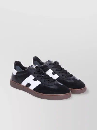 Hogan Low Top Sneakers Contrasting Sole In Black