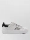 Hogan Crosswind Nappa Leather And Suede Sneakers With Glitter H Detail Shoes In White