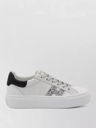 HOGAN LOW TOP SNEAKERS GLITTER DETAIL CONTRAST HEEL