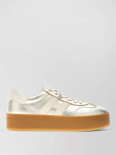 Hogan Low Top Sneakers Metallic Finish Rubber Sole In Animal Print