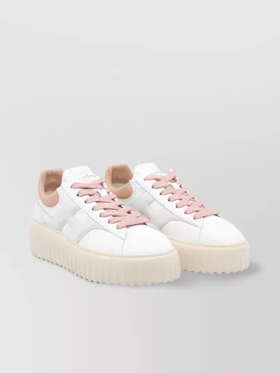 Hogan Low Top Sneakers Platform Sole In White