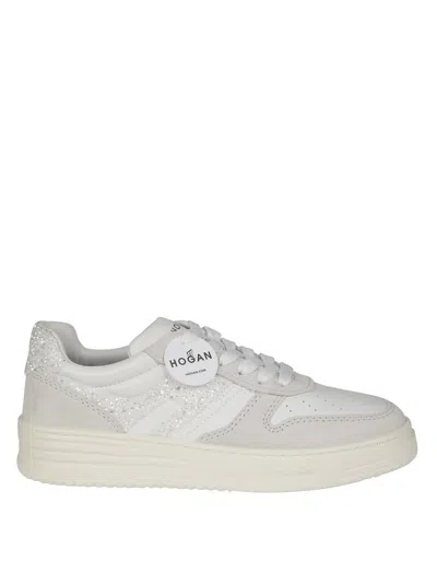 Hogan Low-top Sneakers With Glitter Accents In White