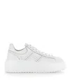 Hogan Low-top Sneakers With Ridged Platform Sole In White