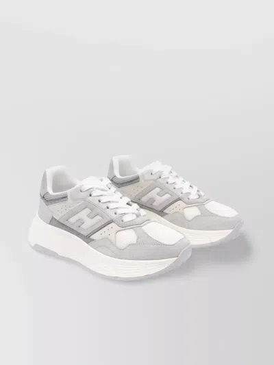HOGAN LOW TOP SNEAKERS WITH SUEDE AND LEATHER