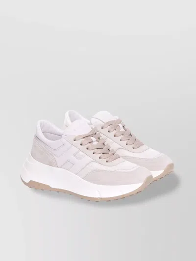 Hogan Low Top Sneakers With Suede And Leather In White