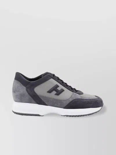 Hogan Low Top Sneakers With Suede And Mesh Panels In Multi
