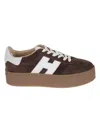 Hogan Low-top Sneakers With Suede And Nappa Leather Upper In Brown