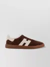 Hogan Rubber Sole Suede Finish Sneakers In Brown