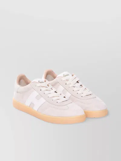 Hogan Low Top Suede Sneakers In White