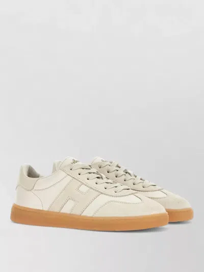 Hogan Low Top Suede Sneakers Rubber Sole In Brown