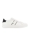 Hogan Low-top White Leather Sneakers With Black Accents