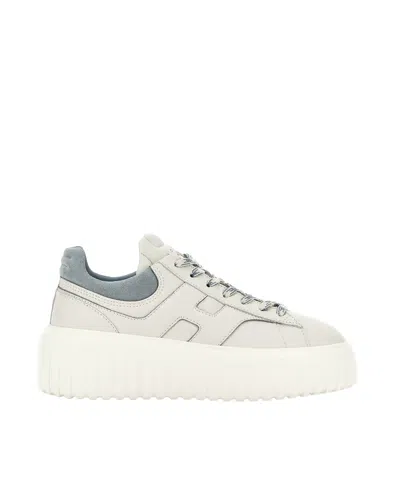 Hogan Low-top Nappa Leather Sneakers With Vertical Lines In Animal Print