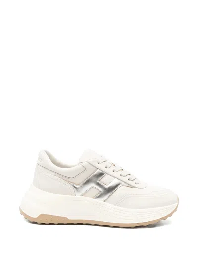 Hogan Low-top Sneakers With Metallic Accent And Chunky Sole In White