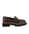 Hogan Lug-sole Leather Penny Loafers In Black