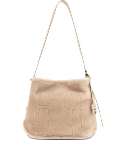 Hogan Magnetic-closure Leather Tote Bag In Neutral