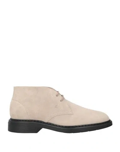 Hogan Man Ankle Boots Beige Size 12.5 Soft Leather