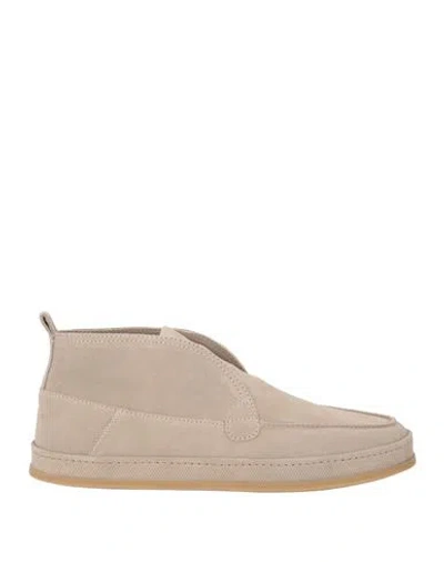 Hogan Man Ankle Boots Beige Size 9.5 Leather In Neutral