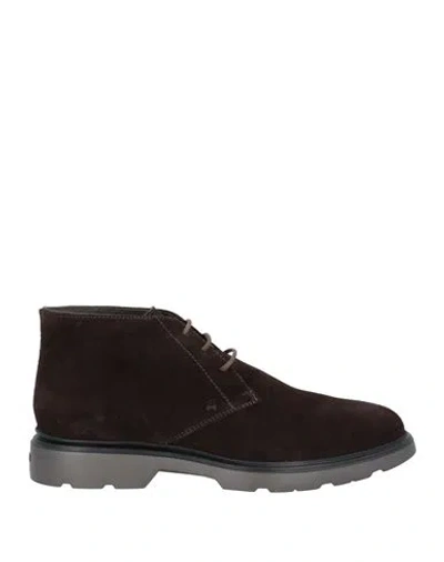 Hogan Man Ankle Boots Dark Brown Size 7.5 Leather