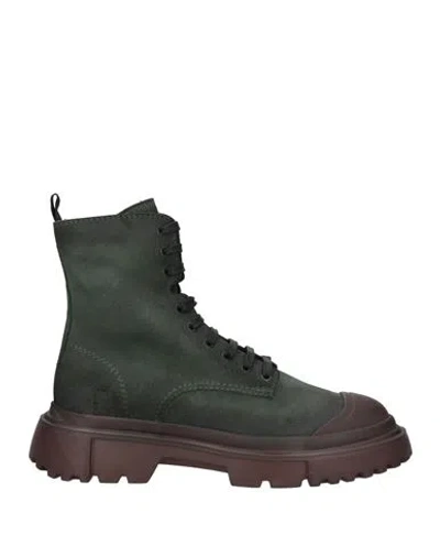 Hogan Man Ankle Boots Dark Green Size 14 Leather