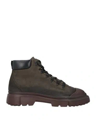 Hogan Man Ankle Boots Dark Green Size 14 Leather