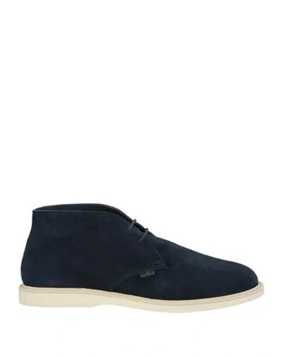 Hogan Man Ankle Boots Midnight Blue Size 11 Leather