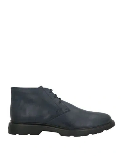 Hogan Man Ankle Boots Midnight Blue Size 11.5 Soft Leather