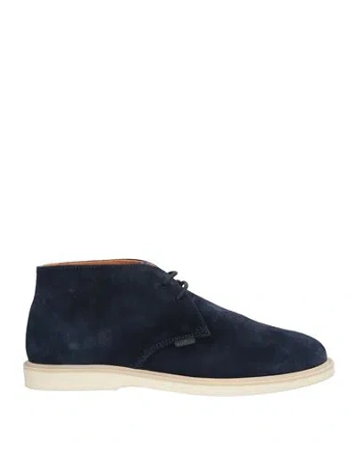 Hogan Man Ankle Boots Midnight Blue Size 9 Leather