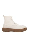 Hogan 3r Man Ankle Boots Off White Size 10 Textile Fibers, Leather In Off White