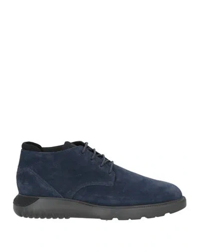 Hogan Lace-up Shoes H600 Derby Suede In Azul