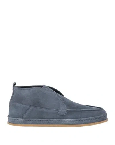 Hogan Man Ankle Boots Slate Blue Size 9.5 Leather