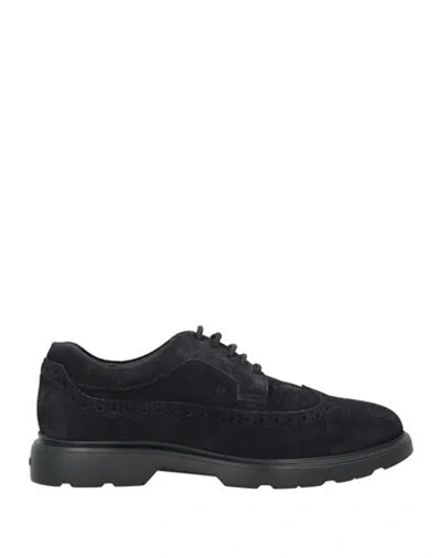 Hogan Man Lace-up Shoes Midnight Blue Size 9 Leather