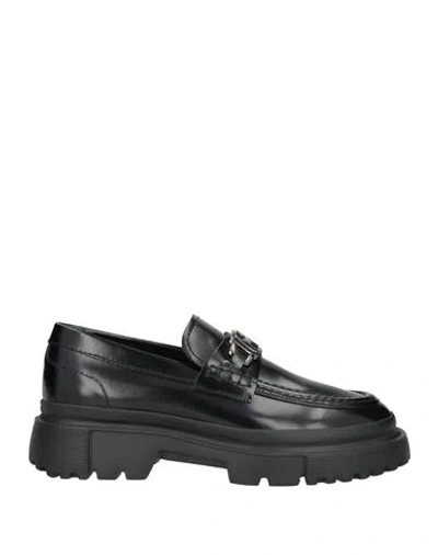 Hogan Man Loafers Black Size 8.5 Soft Leather
